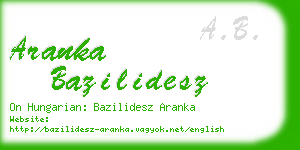 aranka bazilidesz business card